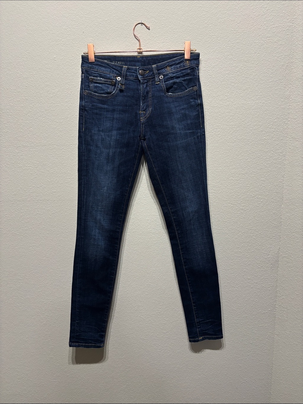 R13 Kate Skinny Mid Rise Howell Indigo Skinny Jeans SZ 26 Made in Italy